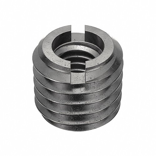 EZ-Lok EZ3355 Self Locking Insert, Imperial, 5/16-18 Internal Thread, 9/16-12 External Thread, 33/64 in Overall Length, Carbon Steel