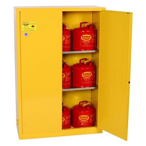 Eagle® EAG1947X Storage Cabinet, 45 gal, 65 in Height, 43 in Width, 18 in D, Manual Close Door, 2 Doors, 2 Shelves, Yellow