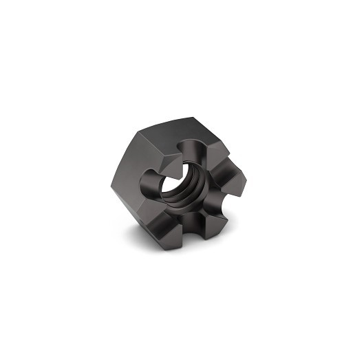 Earnest Machine 351705 Slotted Hex Nut, Measurement System: Imperial, 2-1/2-4, Plain, Material Grade: 5