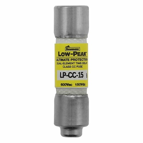 Eaton Bussmann LP-CC-15 Time Delay Fuse, 15 A Amp, 600 V, 200 kA Interrupt, Class: CC