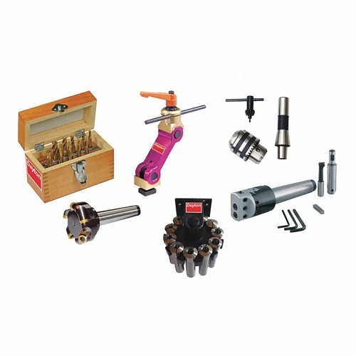 Elkay DAYTON® 4LEY1 Milling Machine Starter Kit, 29 Piece, For Use With: Large Drill Press, Mill/drill, Mill, Aluminum/Cast Iron/Steel