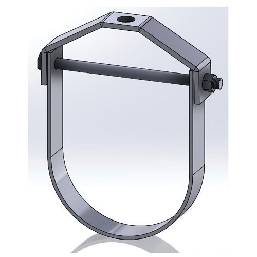 Empire 11G0075 Adjustable Standard Clevis Hanger, 3/4 in Pipe, 3/8 in Rod, 730 lb Load, Carbon Steel, Electro-Galvanized