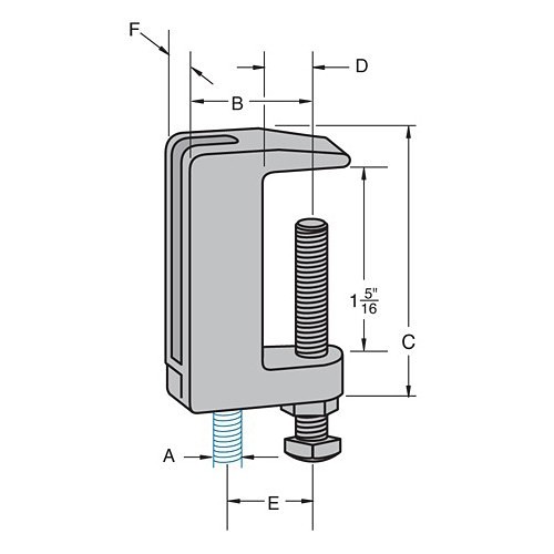 Empire C430-3/8 Pipe Beam Clamp, 3/8-16 in Rod, 400 lb, Malleable Iron, Plain