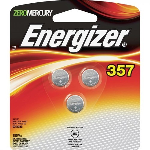 Energizer® 357BPZ-3 Coin Cell Battery, Silver Oxide, 1.5 V Nominal, 150 mAh Nominal Capacity