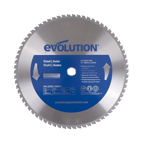 Evolution® 15BLADEST Circular Saw Blade, 15 in Dia, 1 in Arbor, 70 Teeth