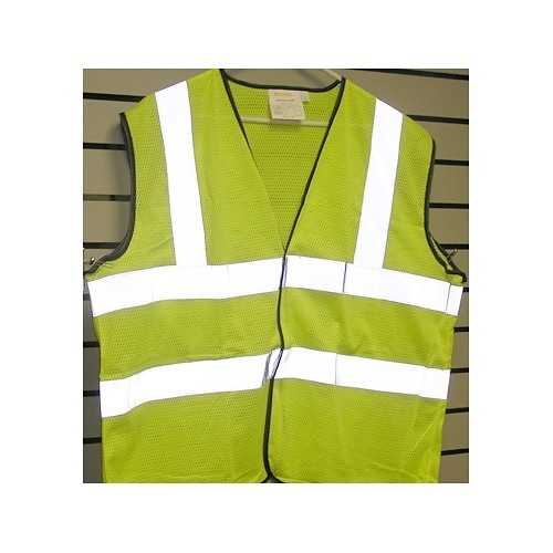 PIP® 302-MVGLY-2X Safety Vest, 2X-Large, Fluorescent Lime Yellow, Polyester, Hook & Loop Closure, ANSI Class: ANSI 107-2004, 54.3 in Chest