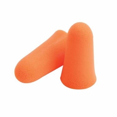 Earplug, Uncorded, 33 dB Noise Reduction Rating, Tapered, ANSI S3.19-1974, Disposable, Uncorded, Orange Plug