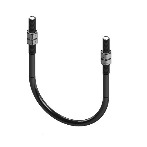 Empire FIG137C050 U-Bolt, 1/2 in Pipe, Plastic Coated