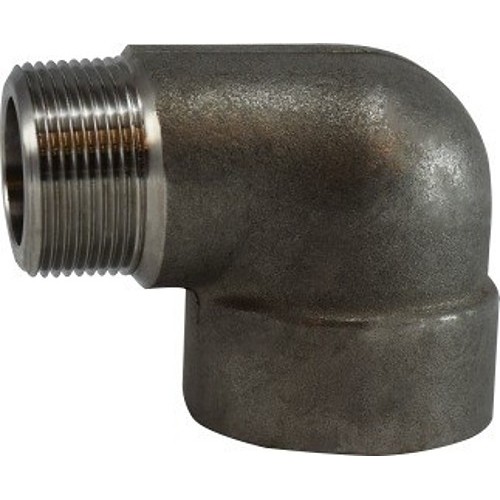 Pipe Street Elbow, Fitting/Connector: 90 deg Elbow, 3/4 in Nominal, Threaded End Style, 3000 lb Pressure Class, Carbon Steel, Plain