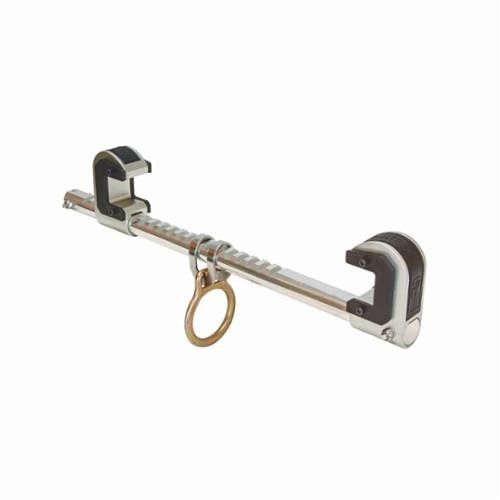 FallTech® 7531 Single Ratchet Beam Anchor, For Use With 4 to 12 in W x 1 in THK Flanges, Aluminum Alloy Flange Bar/Alloy Steel Jaw/D-Ring