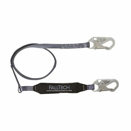 FallTech® 8256 ViewPack™ Shock Absorbing Lanyard, 310 lb Load, 6 ft L, Polyester Line, 1 Legs, Snap Hook Anchorage Connection, Snap Hook Harness Connection Hook, OSHA CFR1926.502, OSHA CFR1910.66