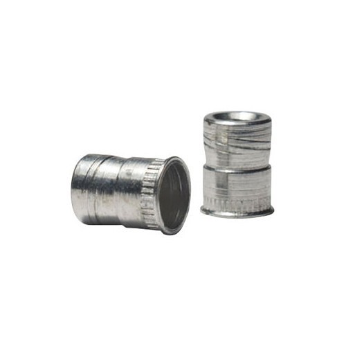 Fastenal 0125625C Flange Ribbed Nutsert, Imperial, 3/8-16 Thread, 0.69 in Overall Length, Steel, Yellow Zinc, 0.027 to 0.15 in Grip Range