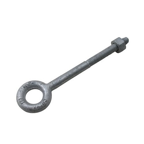 Eye Bolt, 1/2 in Diameter - Thread Size, 8 in Shank Length, Drop Forged Steel, Hot Dipped Galvanized