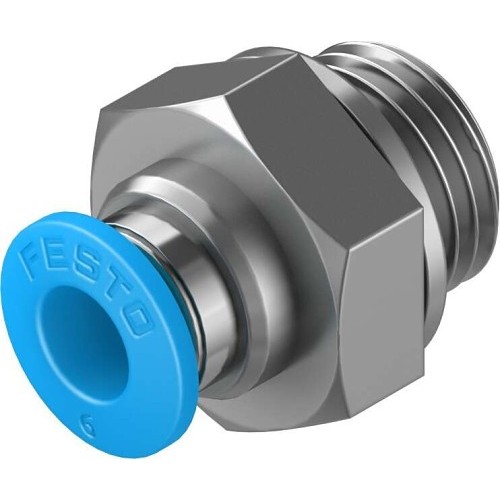 Festo QS-G1/4-6 Push-In Fitting, Brass Housing