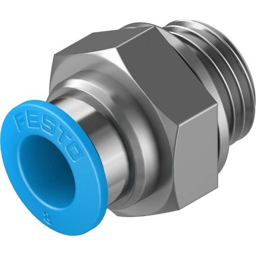 Festo QS-G1/4-8 Push-In Fitting, Brass Housing