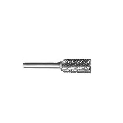 Carbide Burr, Double Cut, Cylindrical Head Shape, 1/2 in Head Dia, 1 in Overall Length