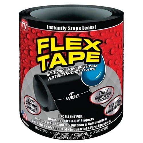 Flex Seal Tape, 25 ft Length, 4 in Width, Black