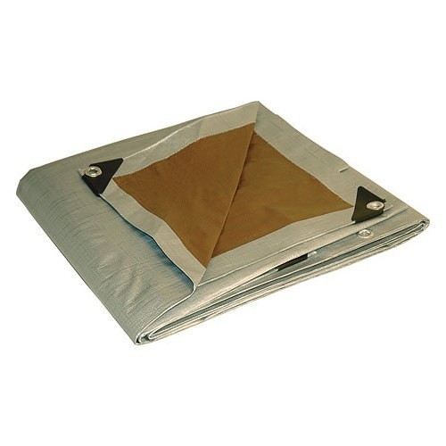 Foremost Tarp Company DRY TOP® 595284 Reversible Tarp, 10 mil Thickness, 10 x 12 ft Finished, Silver/Brown, Polyethylene