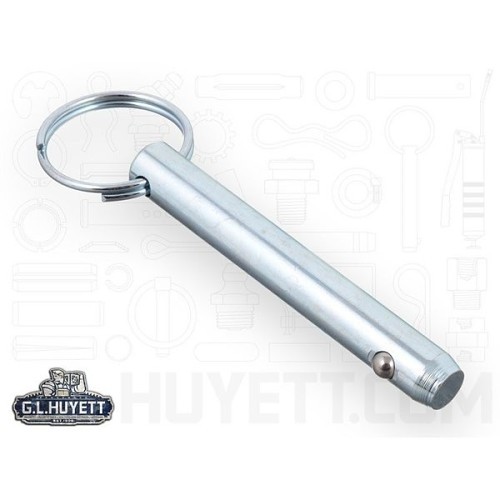 G.L.HUYETT™ DTP-0500-2500 Detent Pin, 1/2 in Dia, 2-1/2 in Overall Length, Medium Carbon Steel