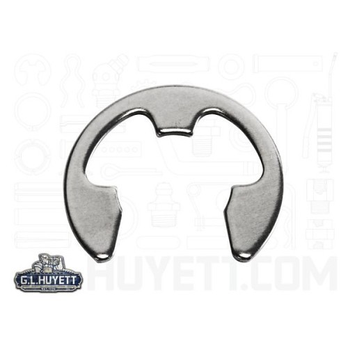 G.L.HUYETT™ E-037-SS Retaining Ring, SAE, 3/8 in Shaft Dia, Stainless Steel, Passivated, 0.303 in Groove Dia