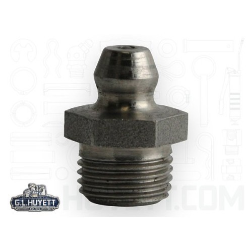 G.L.HUYETT™ HERITAGE H1610S Grease Fitting, 1/8-27 PTF Thread, 0.66 in Overall Length, Zinc Clear Trivalent Chromate, Stainless Steel, 0.28 in Shank Length