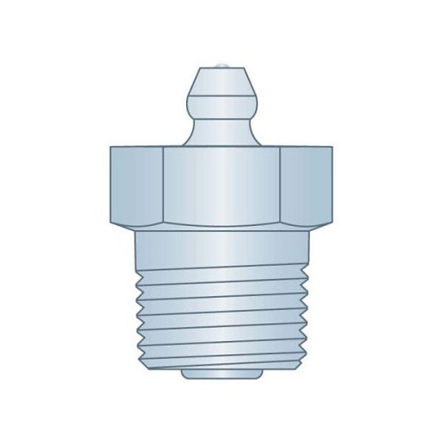 G.L.HUYETT™ HERITAGE H1714Z3 Grease Fitting, 3/8-18 PTF Thread, 0.9 in Overall Length, Zinc Clear Trivalent Chromate, Carbon Steel, 0.43 in Shank Length