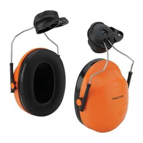 Ear Muff, 24 dB Noise Reduction Rating, Orange, head Band Position