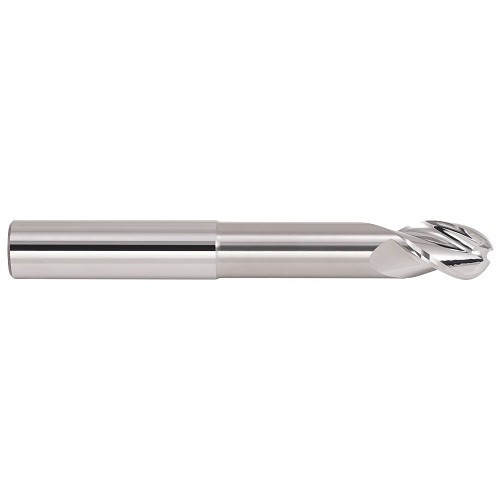 GARR 07170 Ball End Mill, 3/4 in Cutter Dia, 3 Flutes, 3/4 in Shank Dia, 6 in Overall Length, Uncoated