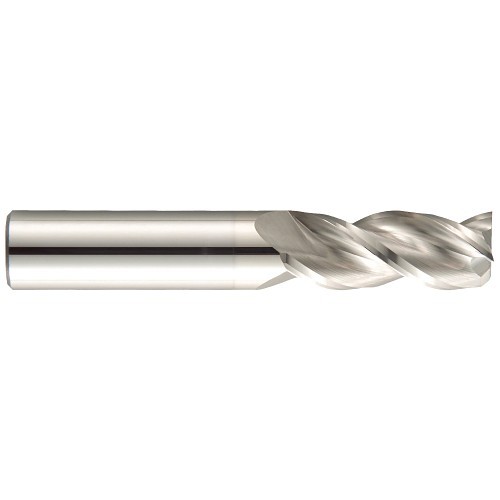 GARR 42363 143M Center Cutting Square End Mill, 3/8 in Dia Cutter, 2 in Length of Cut, 3 Flutes, 3/8 in Dia Shank, 4 in OAL, Alumastar® Coated