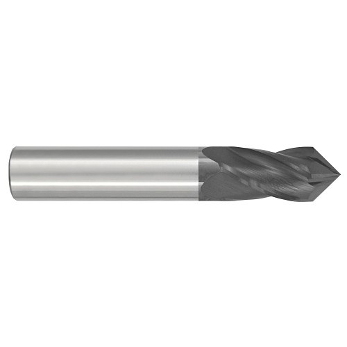 GARR 58287 154MA Center Cutting Drill Mill, 3/4 in Dia, 90 deg Point, 4 Flutes, 1-1/2 in L Flute, 1-1/2 in L of Cut, 4 in OAL, TiAlN Coated