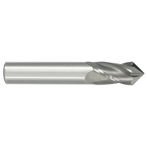 GARR 58240 154M Center Cutting Drill Mill, 3/8 in Dia, 90 deg Point, 4 Flutes, 7/8 in L Flute, 7/8 in L of Cut, 2-1/2 in OAL, Bright