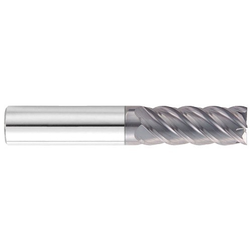 GARR 21230 Solid Submicron Grain Carbide End Mill, 1/8 in Cutter Dia, 1/2 in Length of Cut, 4 Flutes, 0.125 in Shank Dia, 1-1/2 in Overall Length, AlTiN