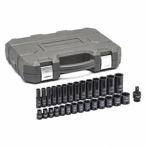 Apex Tool Group GEARWRENCH® 84925N Socket Set, Measurement System: SAE, 6 Points, 3/8 in Drive, 29 Piece, 8 mm, 9 mm, 10 mm, 11 mm, 12 mm, 13 mm, 14 mm, 15 mm, 16 mm, 17 mm, 18 mm, 19 mm, 21 mm, 22 mm Drivers Included
