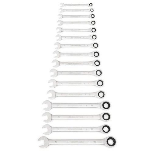 Apex Tool Group GEARWRENCH® 9416 Combination Metric Wrench Set, Metric, 16 Piece, 8 - 24 mm, Full Polish Chrome