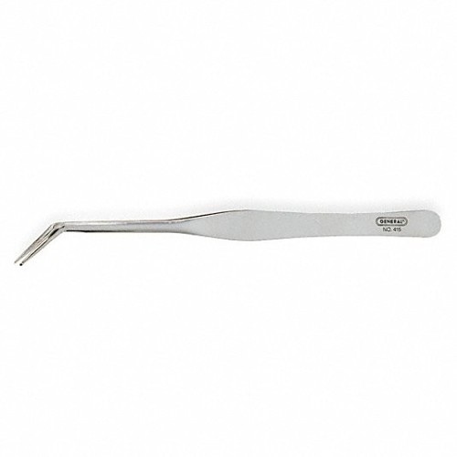 GENERAL® GENERAL® 3G971 Tweezer, Smooth/Dull, 6-1/2 in Length, Stainless Steel