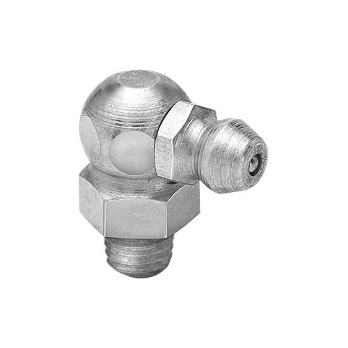 GF&D System G-205410 90 deg Elbow, 1/4-28 in, Zinc Plated, Steel, 13/64 in Shank Length