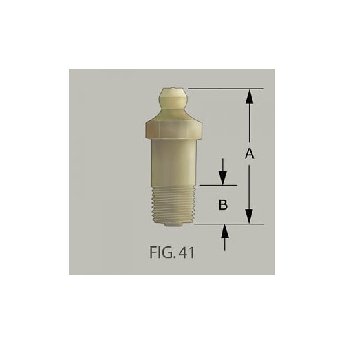 GF&D Systems 201607 Grease Fitting, 1/8 in-27 Thread, 1-1/4 in Overall Length, Steel