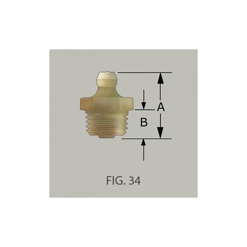 GF&D Systems 201627 Grease Fitting, 1/4 in-18 Thread, 27/32 in Overall Length, Steel