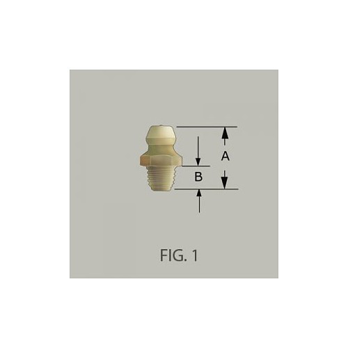 GF&D Systems 201641 Grease Fitting, 1/4 in-28 Thread, 1/2 in Overall Length, Steel