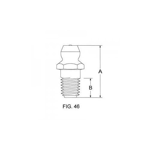 GF&D Systems 201652 Grease Fitting, 1/4 in-28 Thread, 11/16 in Overall Length, Steel