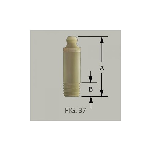 GF&D Systems 201669 Grease Fitting, 1/8 in-27 Thread, 1-3/4 in Overall Length, Steel