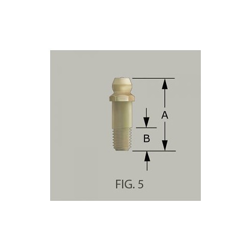 GF&D Systems 201698 Grease Fitting, 1/4 in-28 Thread, 1-1/8 in Overall Length