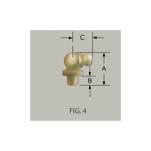 GF&D Systems 211911 Grease Fitting, 1/4 in-28 Thread, 45/64 in Overall Length, Steel