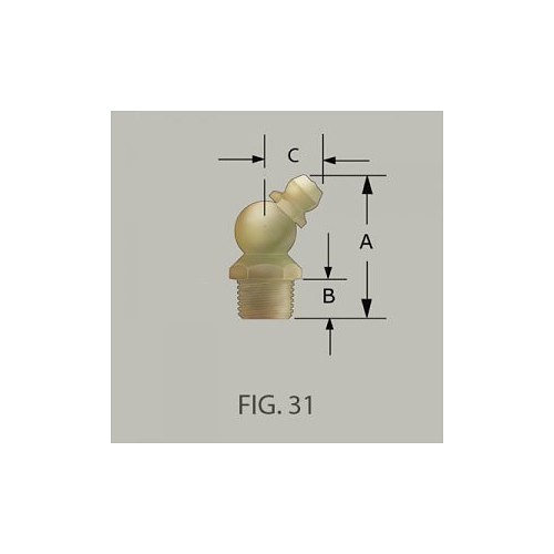 GF&D Systems 617945 Grease Fitting, M10-1.5 Thread, Steel