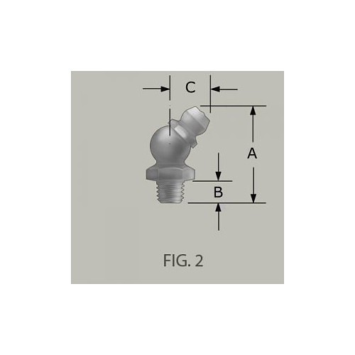 GF&D Systems 812545 Grease Fitting, 1/4 in-28 Thread, Stainless Steel