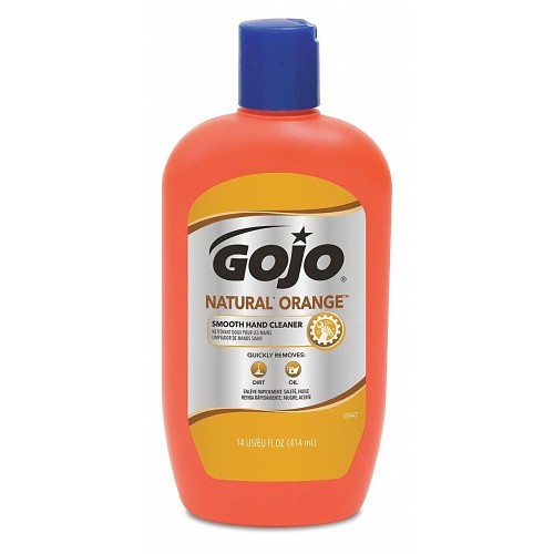 GOJO® 0947-12 Hand Cleaner, 14 fl-oz Nominal Capacity, Bottle, Liquid, Citrus, Orange, Gray/Opaque White