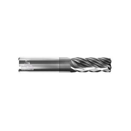 GORILLA MILL® GMHT58RL5030 Corner Radius and Corner Chamfer End Mill, 5/8 in Cutter Dia, 0.030 in Corner Radius, 2 in Length of Cut, 5 Flutes, 5/8 in Shank Dia, 4 in Overall Length, GMS2 Coated