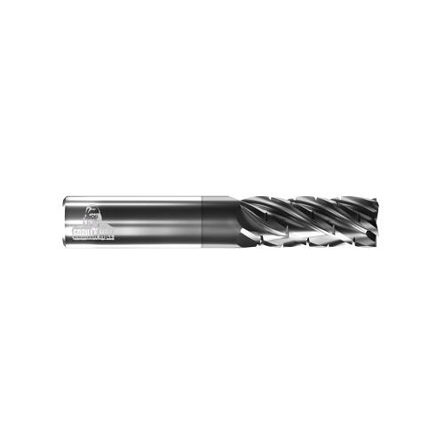 GORILLA MILL® GMHTCB12FLH5 Square End Mill, 1/2 in Cutter Dia, 1-5/8 in Length of Cut, 5 Flutes, 1/2 in Shank Dia, 4 in Overall Length, GMS2 Coated