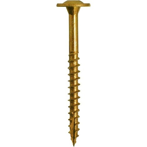 GRK 96077 Cabinet Screw, Measurement System: SAE, #8, 2 in Overall Length, Steel, Star Drive, Gold