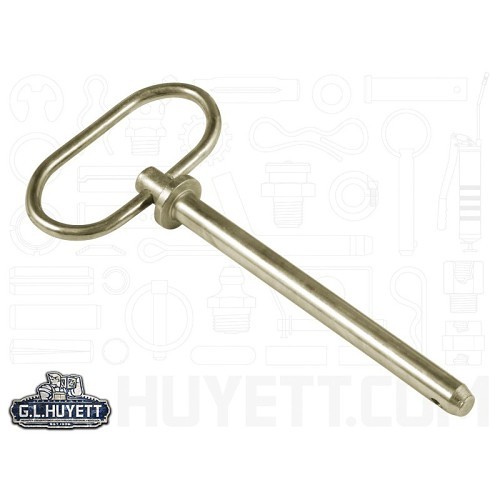 G.L.HUYETT™ HP-0375-4000R Imperial Round Handle Hitch Pin, 3/8 in, 4 in L Usable, Steel, Zinc Yellow, C1035-1045